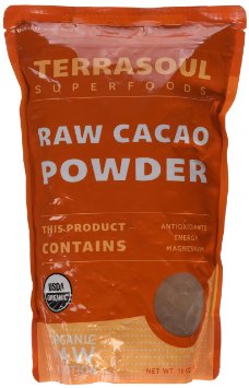 Terrasoul Superfoods Raw Cacao Powder (Organic), 16-ounce