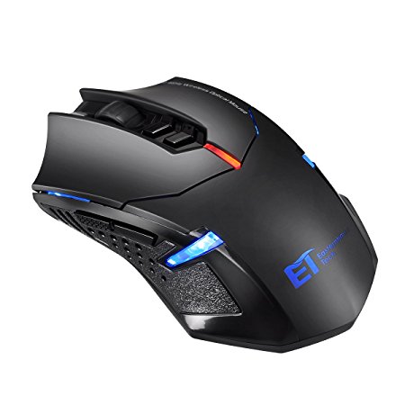 TOMOKO 2.4G Wireless Gaming Mouse, 2400DPI 5 Adjustable DPI Mice, 6 Programmable Buttons for Gamer Notebook, PC, Laptop, Computer, Macbook, Black
