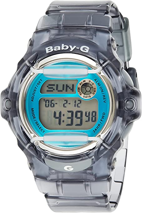 Casio Baby-G BG169R-8B Face Protector Ion-Plated Metal Grey Blue Watch Digital