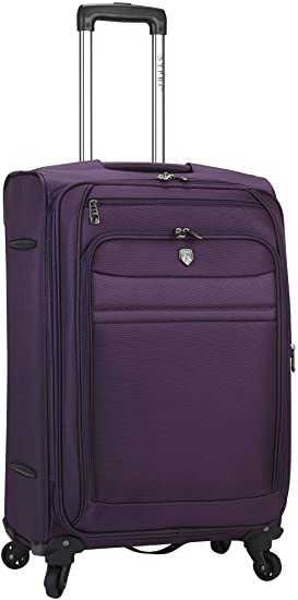 Travelers Club Business Class Expandable Spinner Luggage, Premium Purple, Checked-Medium 24-Inch