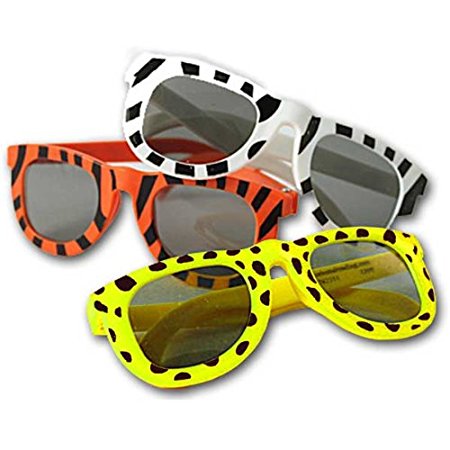 Fun Express Assortment Animal Print Sunglasses (1 Dozen), Multicolor