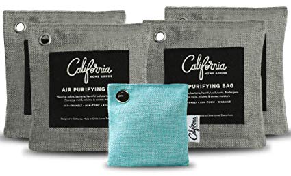 Bamboo Charcoal Air Purifying Bag 5-Pack Bundle - 4x500g & 75g Charcoal Bags Odor Absorber - Odor Eliminators for Home - Room Air Freshener - Car Freshener - Activated Charcoal Odor Absorber Packet