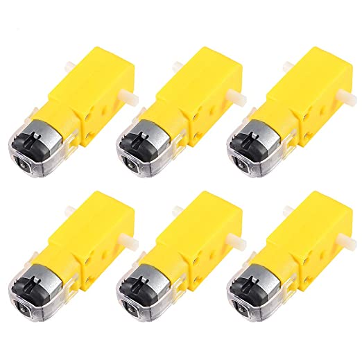 Aoicrie 6 PCS DC Electric Motor 3V-6V Dual Shaft Geared TT Magnetic Gearbox Engine，DIY for Arduino Smart Car Robot Toys Cars Chassis Models Vibration Products (I Shape 1:48 Reduction Ratio)