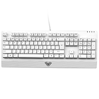 Aula Gaming 104keys Mechanical Usb Keyboard Blue Switches, White