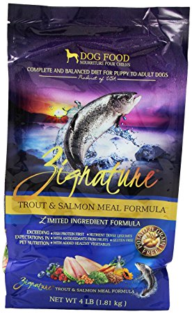 Zignature Trout and Salmon Dog Food, 4-Pound