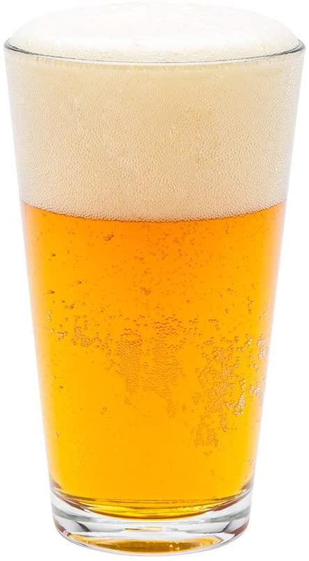 16 Ounce Pint Glasses, Set Of 6 Tapered Drinking Glasses - Fine-Blown, Tempered, Heavy Base, Dishwasher-Safe, Clear Glass Set Of Beer Glasses, For Beers, Ales, or Cocktails - Restaurantware