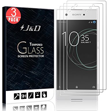 Xperia XA1 Screen Protector, J&D Glass Screen Protector [Tempered Glass] HD Clear Ballistic Glass Screen Protector for Sony Xperia XA1 - Protect Screen from Drop and Scratch (3 Packs)