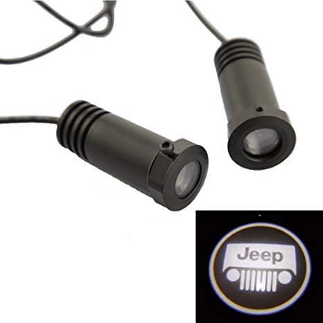 DBPOWER® 2pcs Car Projection LED Projector Door Shadow Light Welcome Light Laser Logo for JEEP