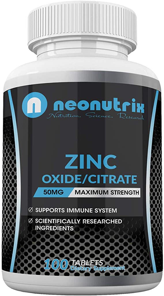 Zinc 50mg Supplement for Immune Support 100 Days Supply- Lab Tested Vegan Zinc 50 mg 100 Tablets- Non- GMO for Men and Women Formulated in USA by Neonutrix