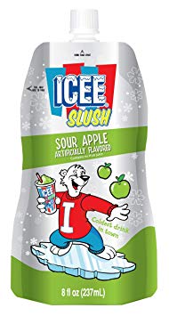 Icee, 8 Ounce (Sour Apple, 12 Count) Fruit Flavored Ice Slushie Flavor Pops Frozen Treat Pouch, Delicious Fruit-Flavored Frozen Treats at Home