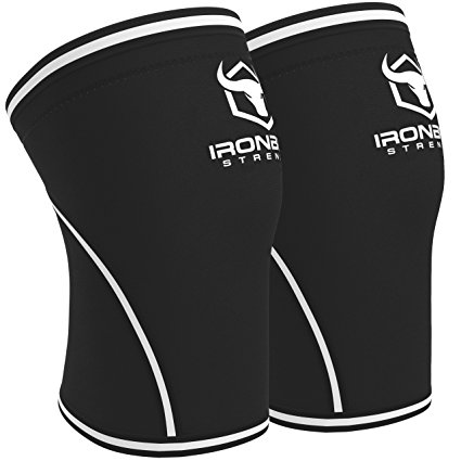 Knee Sleeves 7mm (1 Pair) - High Performance Support & Compression For Weight Lifting, Powerlifting and CrossFit - Knee Braces Provides Compression, Warmth, & Support For Haavy Lifting - For Men and Women