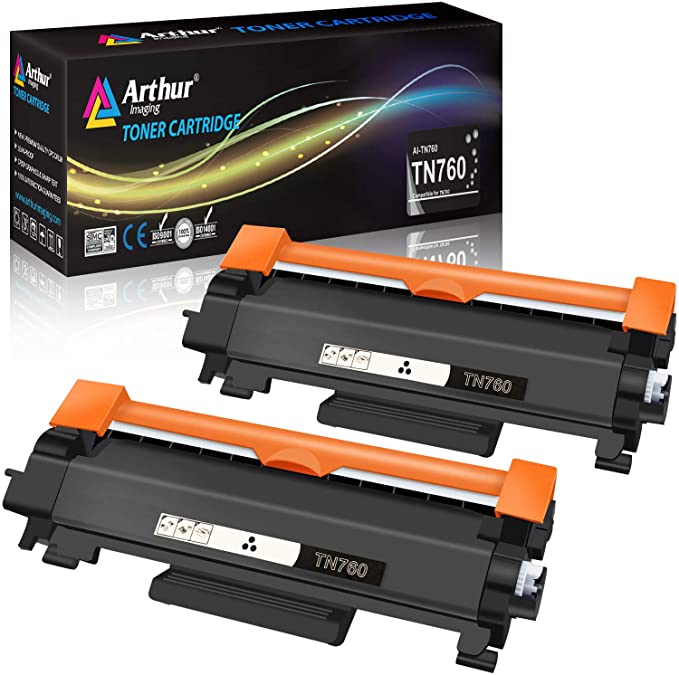 Arthur Imaging Compatible Toner Cartridge Replacement for Brother TN760 (Black, 2-Pack)