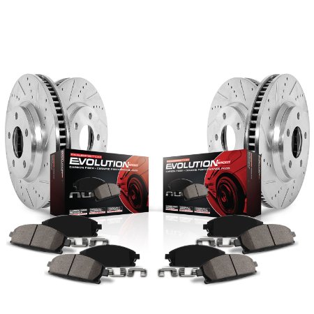 Power Stop K5457 Z23 Evolution Sport 1-Click Performance Front/Rear Brake Kit with Hardware Kit