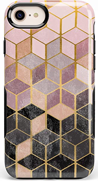 Casely iPhone SE (2020 & 2022), 8, 7, 6/6s Case | Geo Rose Gold Marble Case