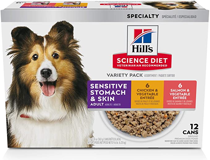 Hill's Science Diet Wet Dog Food, Adult, Sensitive Stomach & Skin, 12.8 Oz, 12-pack