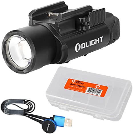 OLIGHT PL PRO Valkyrie 1500 Lumen Rechargeable Weaponlight (Black or Desert Tan) with LumenTac Battery Organizer