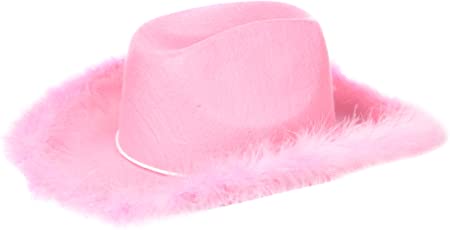 U.S. Toy H462 Adult Boa Cowgirl Hat, Pink