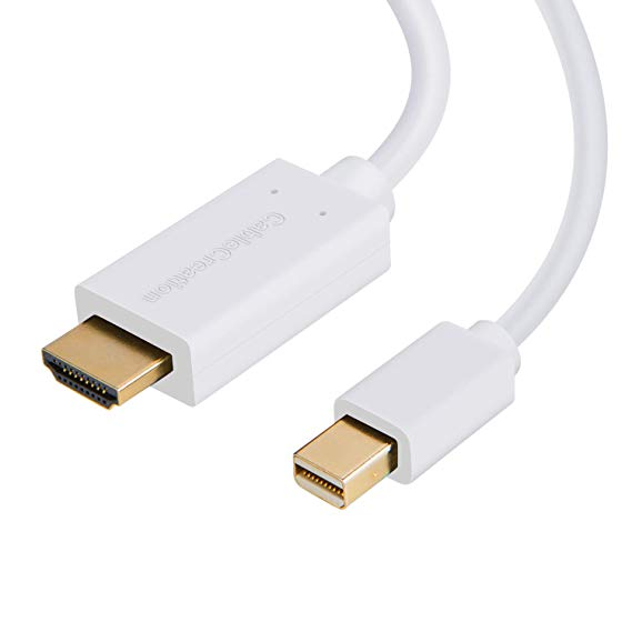 Mini DP to HDMI (DP v1.2), Cablecreation 10 Feet Mini Displayport (Thunderbolt2 Compatible) to HDMI Cable for Mac Book, iMac & More, 1080P, 3 Meters/White