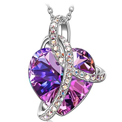 SIVERY Mothers Day Jewelry 'Love Heart' Women Necklace Pendant with Swarovski Crystals, Jewelry for Women