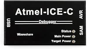 Waveshare Atmel-ICE-C Debugger Programmer Powerful Development Tool Atmel SAM and AVR Microcontrollers Original ATMEL-ICE-PCBA Inside Durable Aluminium Alloy Enclosure