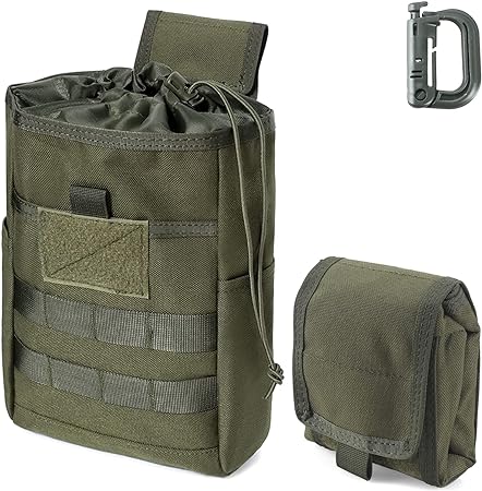 WYNEX Molle Dump Pouch, Taktische Schleuder Munitionstasche Faltbare Mag Dump Pouch Magazin Utility Roll Up Wiast Tasche Kordelzug für Belt Pack Zubehör