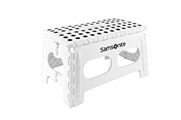 Heavy Duty Folding Step Stool: 9" High / 16" Extra Wide in White - by Vanderbilt