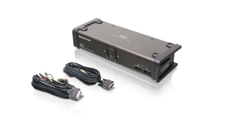 IOGEAR 2-Port DVI KVMP Switch with Cable GCS1102 Black