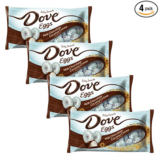 DOVE Easter Coconut Crème Milk Chocolate Candy Eggs 7.94-Ounce Bag (Pack of 4)