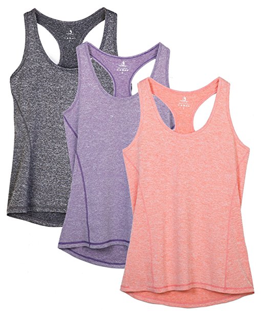 icyzone Activewear Running Workouts Clothes Yoga Racerback Tank Tops For Women