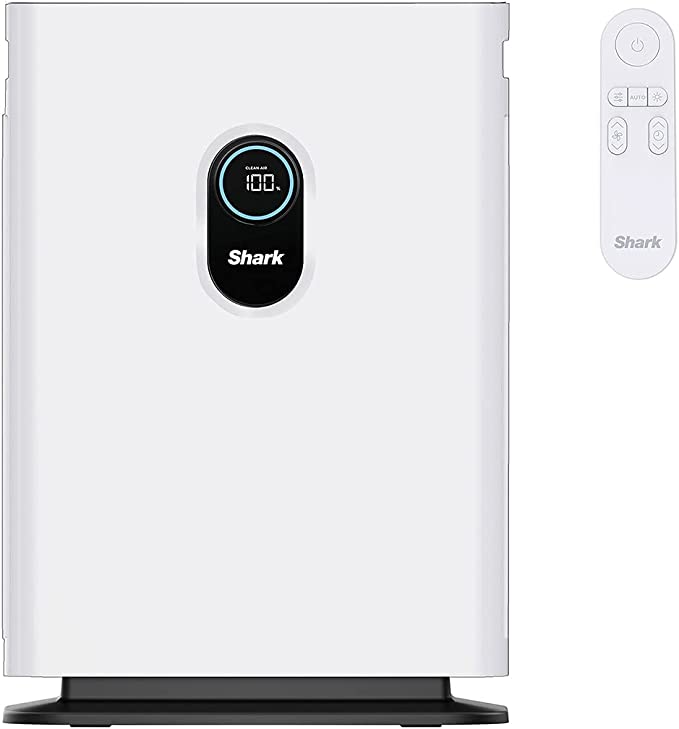 Shark Air Purifier 4 [HE400UK] Remote Control, Automatic Air Quality Tracking, Quiet Operation, Digital Display, Multi-Staged Filtration For Allergens, Odours, Dirt & Pet Dander, White