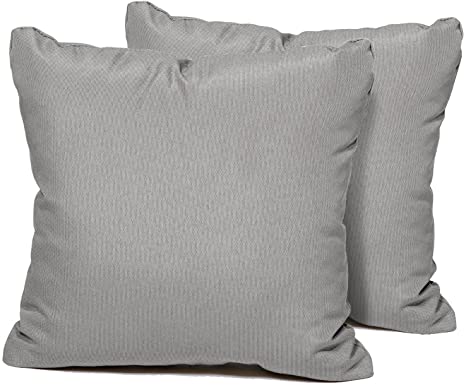 TK Classics Square Outdoor Throw Pillows, Set of 2, Grey