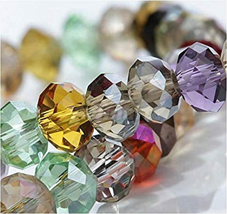 HYBEADS 72-1-29 100per Assorted China Top AAA Quality 5040 Assorted Crystal Beads 4mm 6mm 8mm 10mm Faced Glass Beads Crystal Rondelles Beads (10mm)