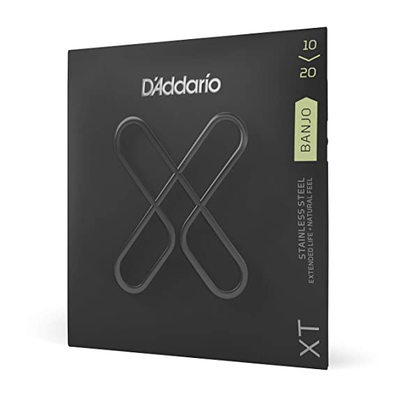 D'Addario XT Stainless Steel Banjo Strings, Custom Medium Light, 10-20 (XTJ1020)