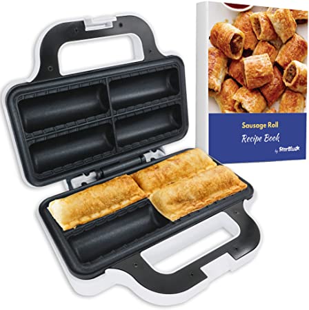 Sausage Roll Maker by StarBlue with FREE Recipe ebook – Make 4 Quick and Delicious Breakfast Sausage Rolls and Snacks in Minutes AC120V 60Hz 850W