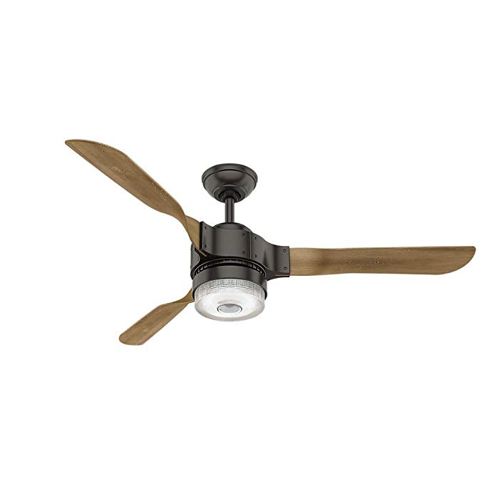 Hunter 59226 Apache Ceiling Fan with Light with Handheld Remote, 54-inch, Noble Bronze, works with Alexa