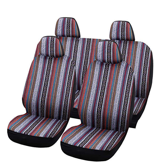 SHAKAR Universal Delux Baja Blanket Car Seat Covers Full Set(5 Seats)