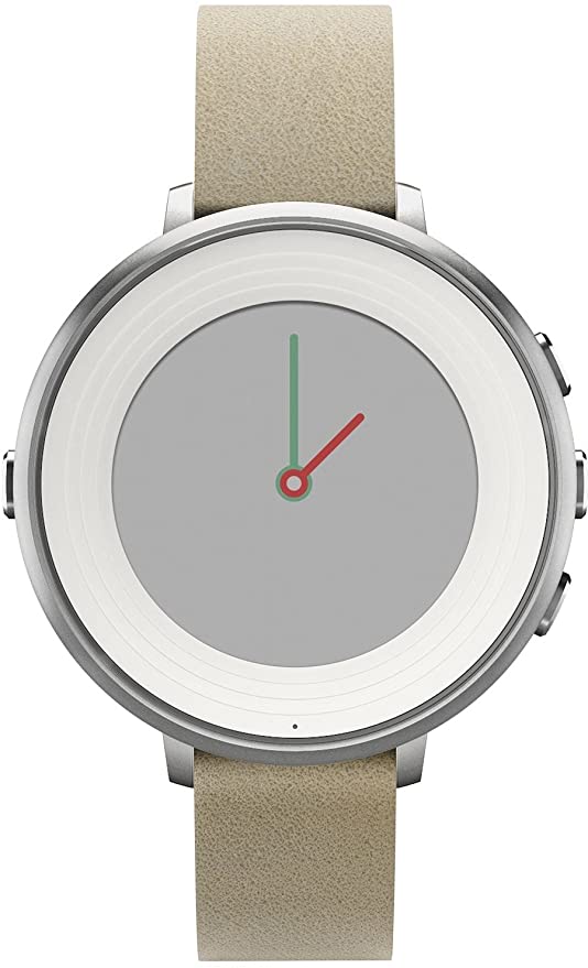 Pebble Time Round 14mm Smartwatch for Apple/Android Devices - Silver/Stone