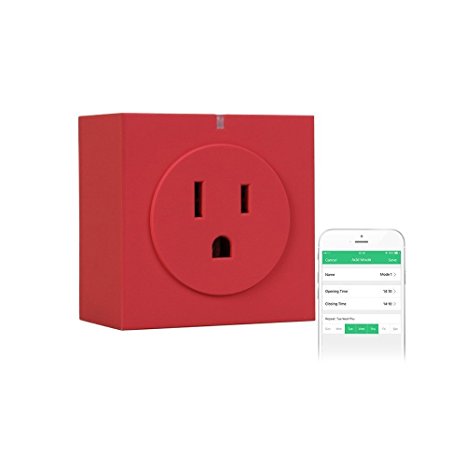 Zettaguard Wi-Fi Smart Socket Outlet US Plug with Energy Meter, Turn ON/OFF Electronics from Anywhere, Works with Alexa (HomeMate-S31) (Red)