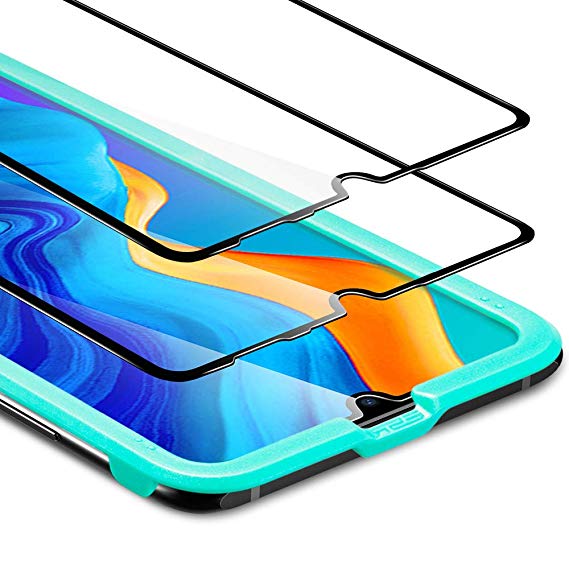 ESR [2-Pack] Screen Protector for Huawei P30 Lite, Tempered-Glass Screen Protector [3D   Maximum Protection] [Full Screen Coverage], for Huawei P30 Lite (2019)