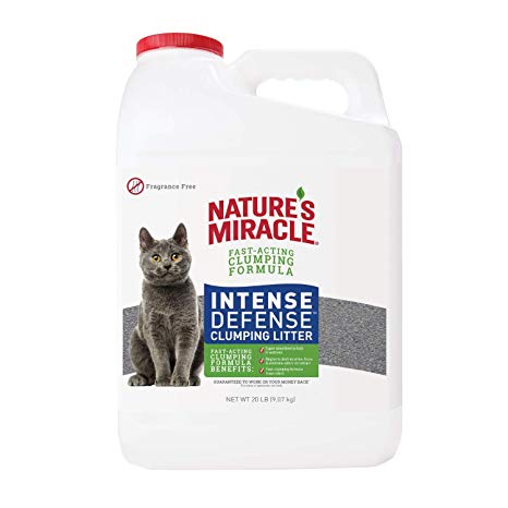 Nature's Miracle Intense Defense Clumping Litter - Fast-Clumping Formula, Dust Free, Fragrance Free Cat Litter