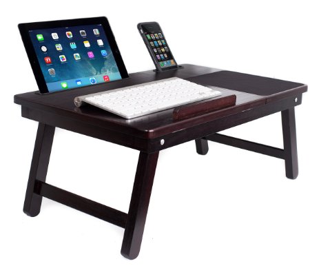 Sofia   Sam Multi Tasking Laptop Bed Tray (Walnut) | Supports Laptops Up To 18 Inches