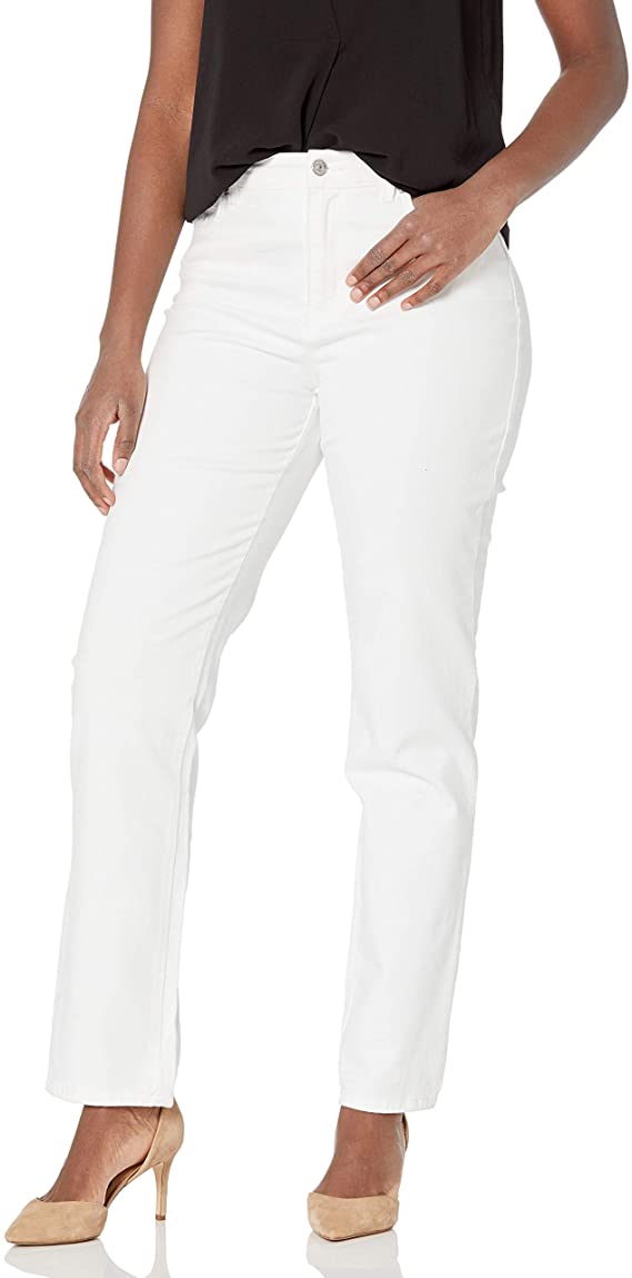 Gloria Vanderbilt womens Amanda Classic High Rise Tapered Jean, Vintage White, 16 Plus Regular