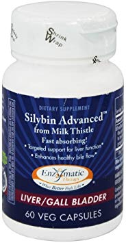 Enzymatic Therapy Silybin Advanced from Milk Thistle 60 Vegetarian Capsules. Pack of 1 Bottle
