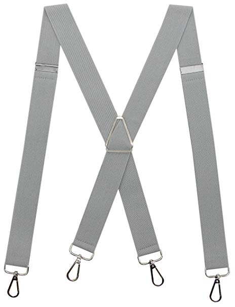Calvertt Suspenders for Men – X - Shape Belt Loop Elastic Suspenders 1.37 Inches