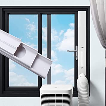 UniForU Portable Air Conditioner Window Kit Sliding Window Vent Air Conditioner 3Pcs Adjustable Length from 21" to 61" Suitable for AC with 5.9"/15cm Diameter Exhaust