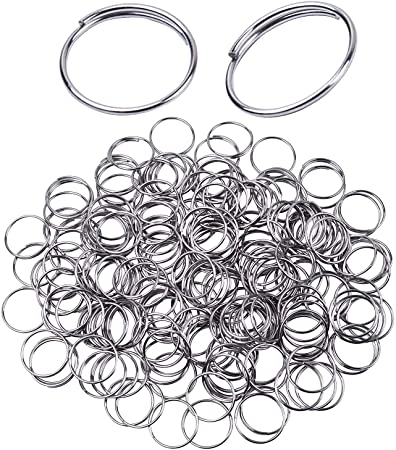 H&D 500pcs Round Edged Split Circular Ring Clips for Crystal Lamps, Crystal Curtain, Crystal Garland, Necklaces, Keys, Earrings, Jewelry Making and Craft Ideas (14mm, Silver)