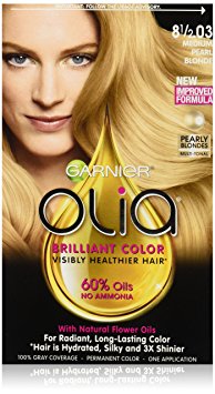 Garnier Olia Oil Powered Permanent Hair Color, 8.5.03 Medium Pearl Blonde (Packaging May Vary)