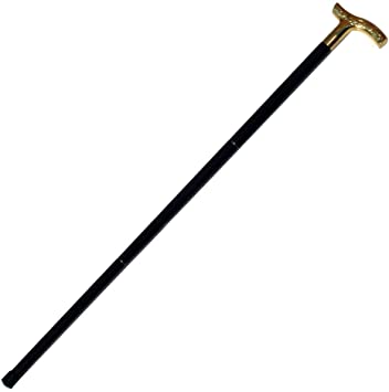 Upper Deck, LTD Victorian Style Wood Walking Stick ~ Cane with a Brass Handle, Brown