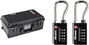 Pelican Air 1535 Case with Trekpack Dividers (2020 Edition)   Master Lock Padlock Set Your Own Combination TSA Luggage Locks (Pack of 2)