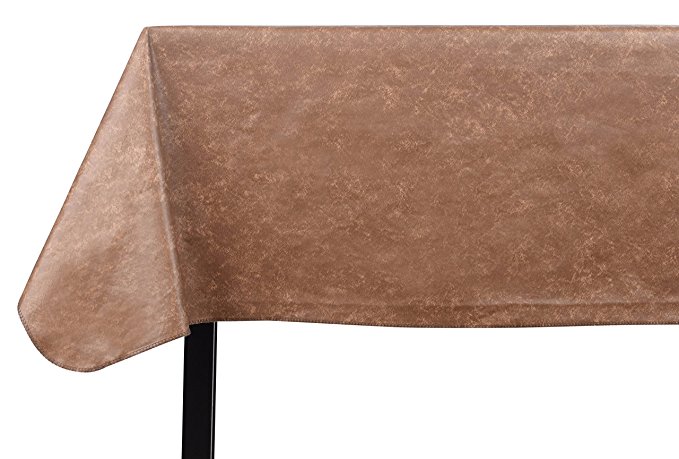 Yourtablecloth Heavy Duty Vinyl Rectangle or Square Tablecloth – 6 Gauge Heavy Duty Tablecloth – Flannel Backed – Wipeable Tablecloth with Vivid Colors & Many Sizes 52 x 52 Camel Print